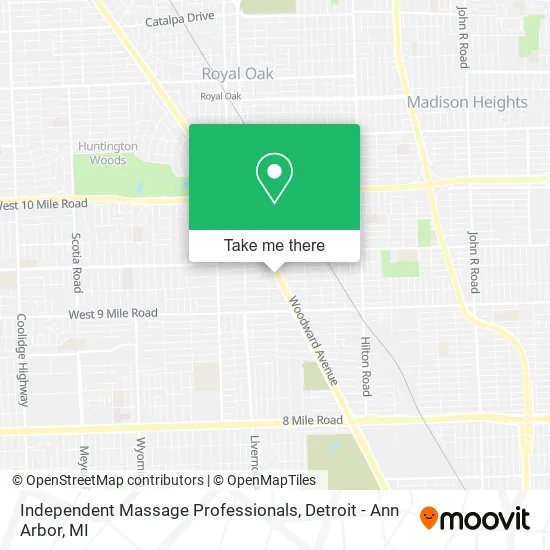 Independent Massage Professionals map