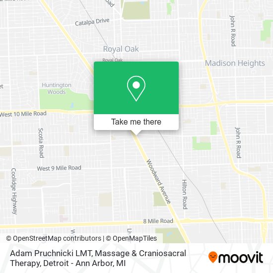 Adam Pruchnicki LMT, Massage & Craniosacral Therapy map