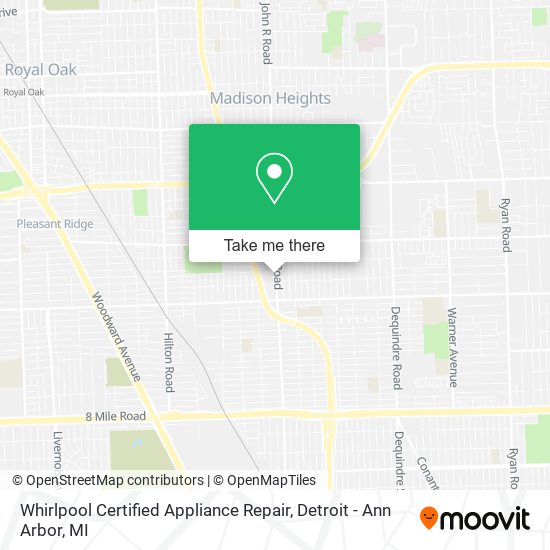 Mapa de Whirlpool Certified Appliance Repair