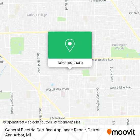 Mapa de General Electric Certified Appliance Repair