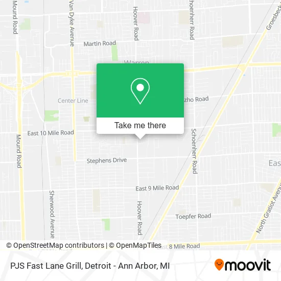 Mapa de PJS Fast Lane Grill