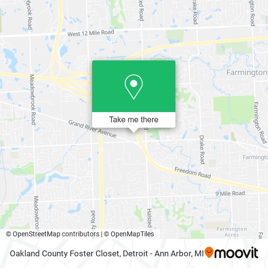 Mapa de Oakland County Foster Closet