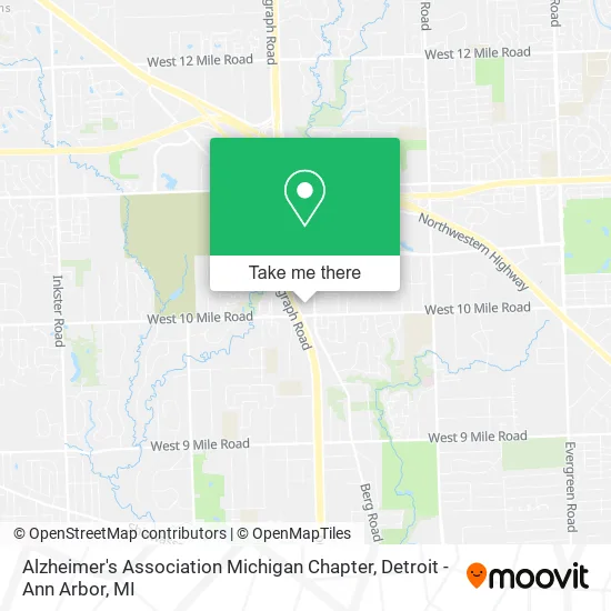 Mapa de Alzheimer's Association Michigan Chapter