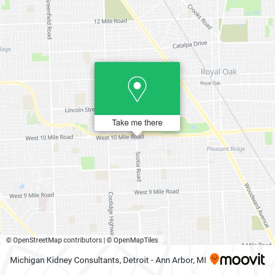 Mapa de Michigan Kidney Consultants