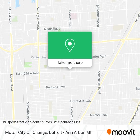 Motor City Oil Change map