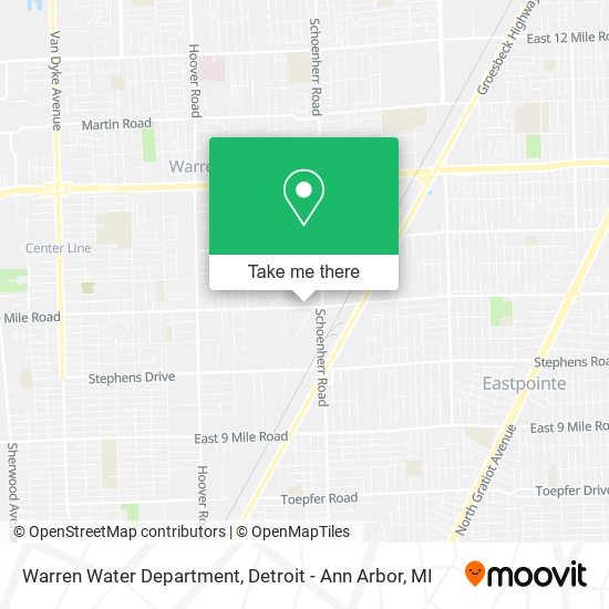Warren Water Department map