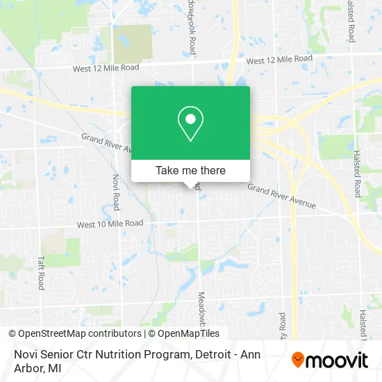 Novi Senior Ctr Nutrition Program map