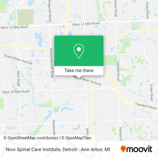 Novi Spinal Care Institute map