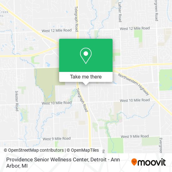Mapa de Providence Senior Wellness Center