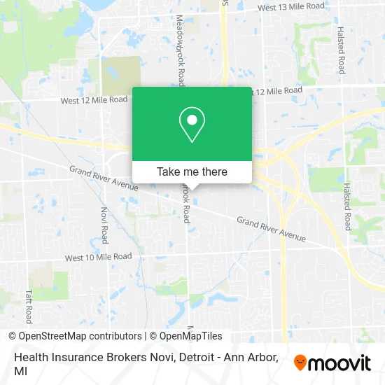 Health Insurance Brokers Novi map