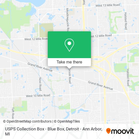 Mapa de USPS Collection Box - Blue Box