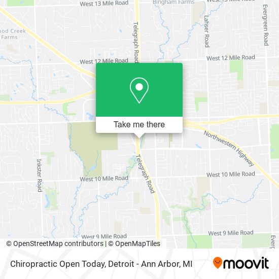 Mapa de Chiropractic Open Today