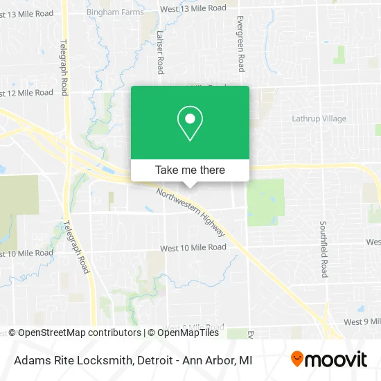 Adams Rite Locksmith map