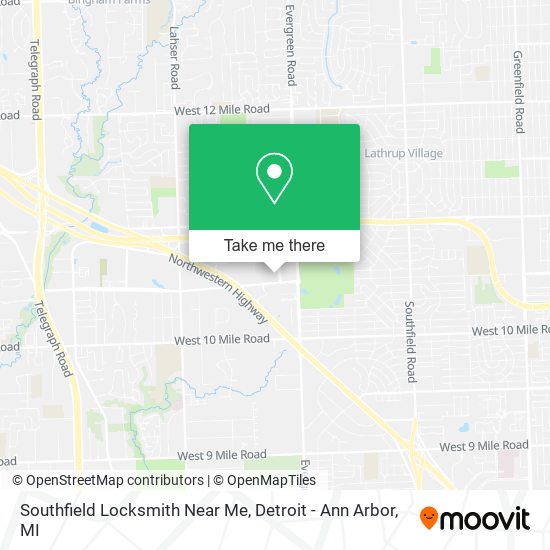 Mapa de Southfield Locksmith Near Me