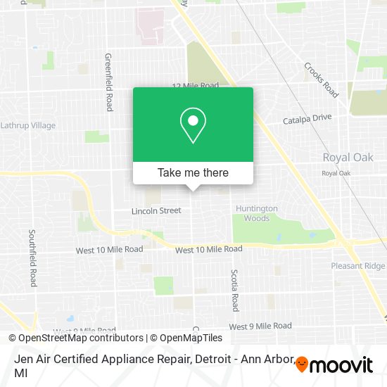 Mapa de Jen Air Certified Appliance Repair