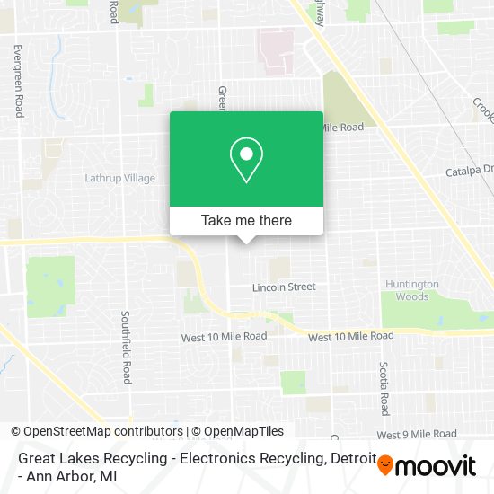 Mapa de Great Lakes Recycling - Electronics Recycling