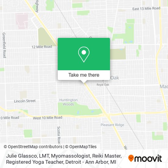 Julie Glassco, LMT, Myomassologist, Reiki Master, Registered Yoga Teacher map