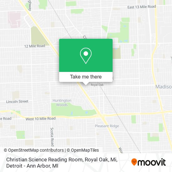 Christian Science Reading Room, Royal Oak, Mi map