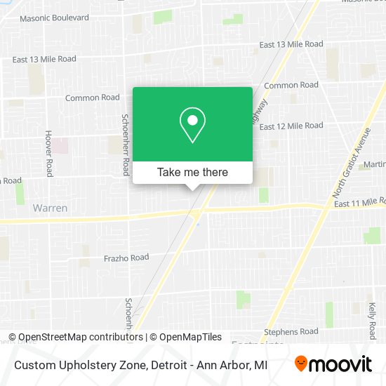 Custom Upholstery Zone map