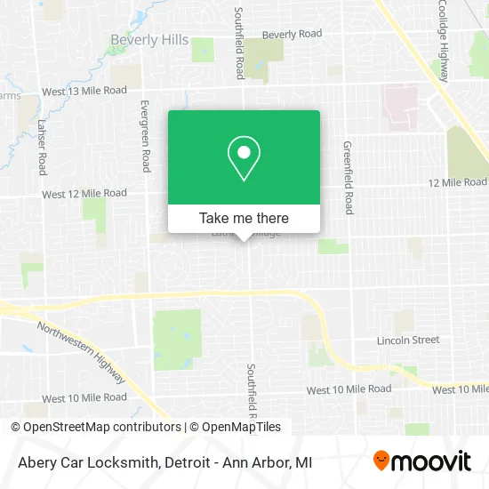 Abery Car Locksmith map