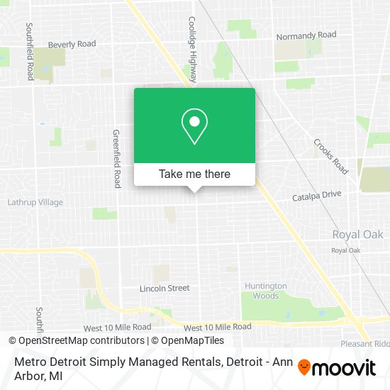 Metro Detroit Simply Managed Rentals map