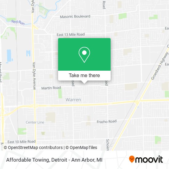 Affordable Towing map