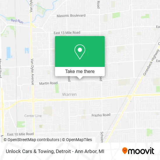 Mapa de Unlock Cars & Towing