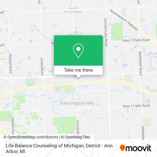 Life Balance Counseling of Michigan map