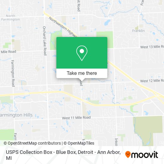 Mapa de USPS Collection Box - Blue Box