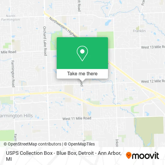 USPS Collection Box - Blue Box map