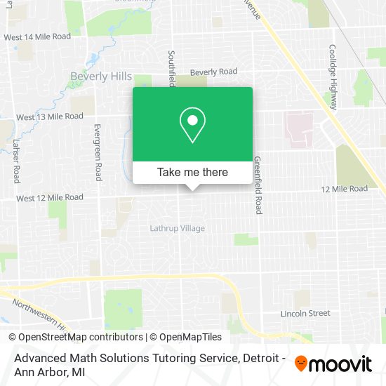 Advanced Math Solutions Tutoring Service map