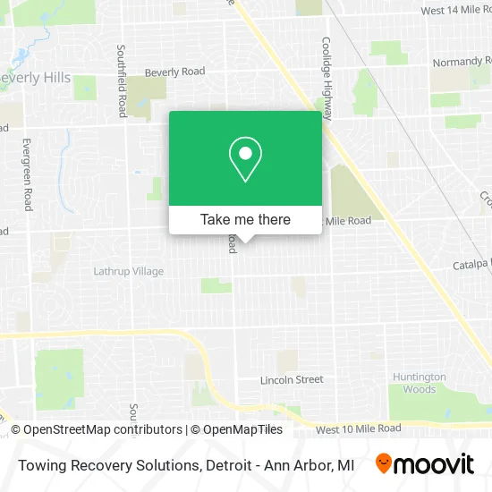 Towing Recovery Solutions map