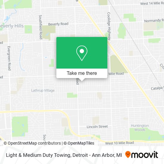 Mapa de Light & Medium Duty Towing