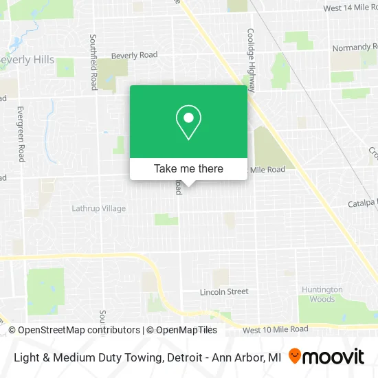 Light & Medium Duty Towing map