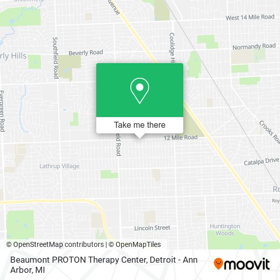Beaumont PROTON Therapy Center map