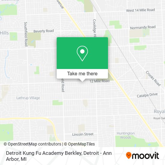 Mapa de Detroit Kung Fu Academy Berkley