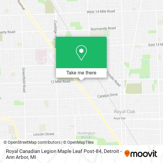 Royal Canadian Legion Maple Leaf Post-84 map