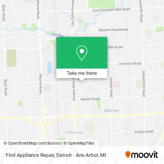 Find Appliance Repair map