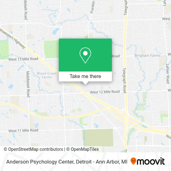 Anderson Psychology Center map