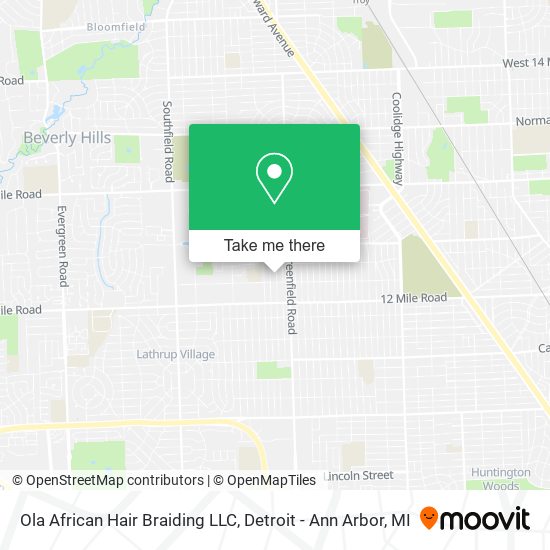 Mapa de Ola African Hair Braiding LLC
