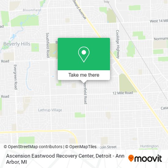 Ascension Eastwood Recovery Center map