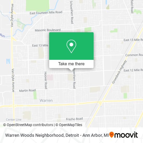 Mapa de Warren Woods Neighborhood