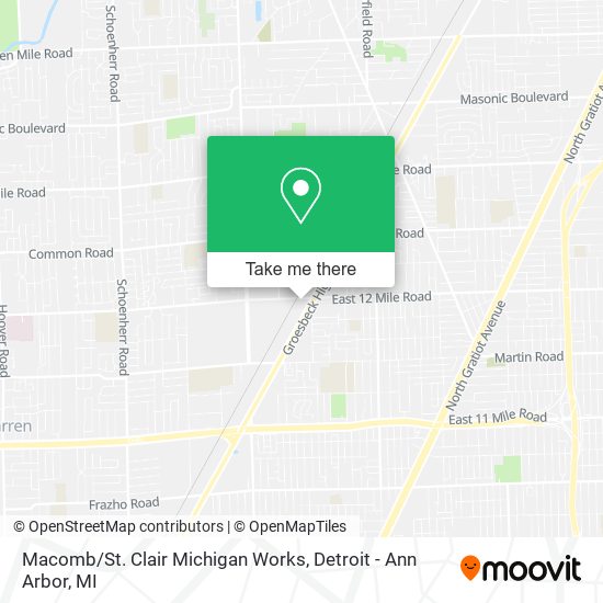 Mapa de Macomb / St. Clair Michigan Works