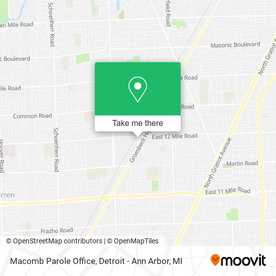 Macomb Parole Office map