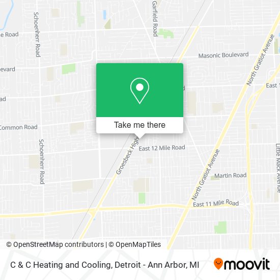C & C Heating and Cooling map