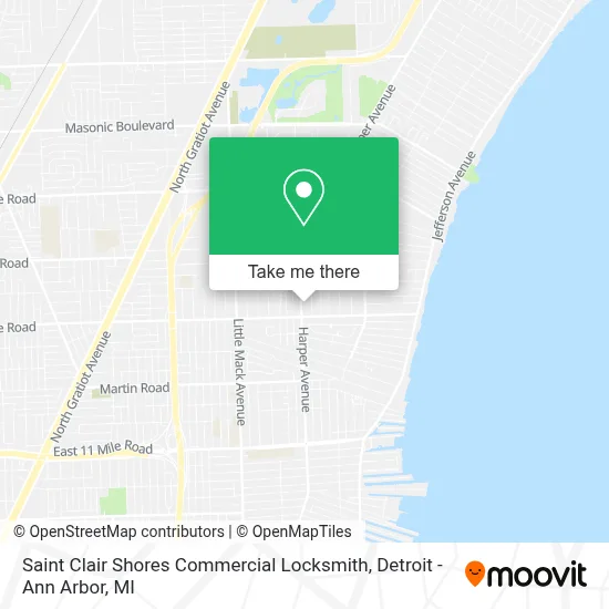Saint Clair Shores Commercial Locksmith map