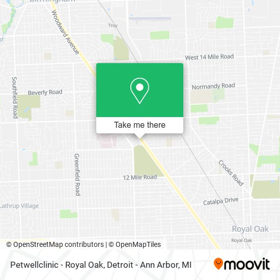 Mapa de Petwellclinic - Royal Oak