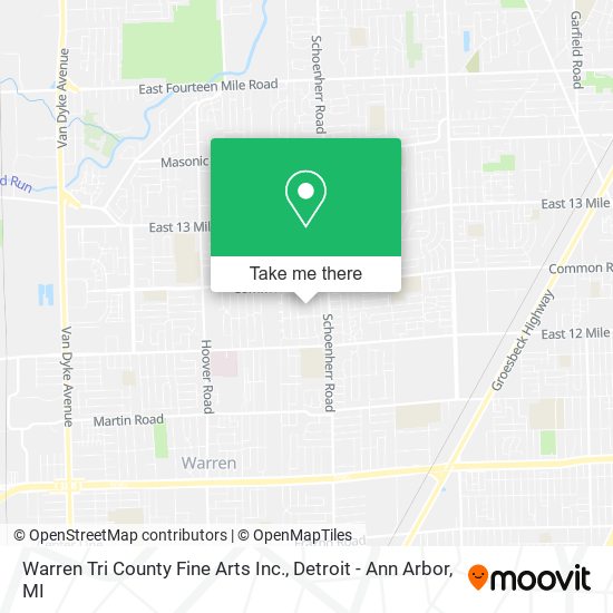Warren Tri County Fine Arts Inc. map
