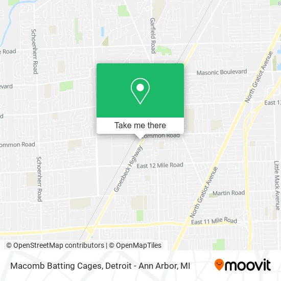 Mapa de Macomb Batting Cages