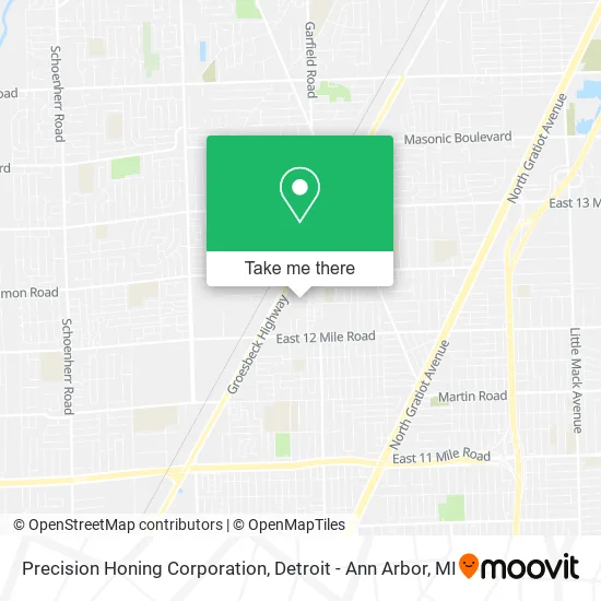 Mapa de Precision Honing Corporation
